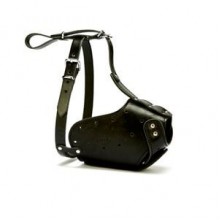 Doggie Kısa Burun Deri Köpek Ağızlığı XLarge Siyah