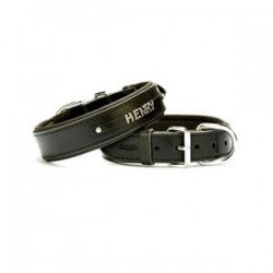 Doggie İsimlikli Deri Boyun Tasması L 3,5x52-60cm Siyah Doggie İsimlikli Deri Boyun Tasması L 3,5x52-60cm Siyah