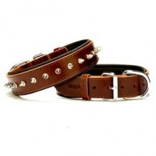 Doggie Comfort Çivili Deri Boyun Tasması L 3,5x52-60cm Kahve