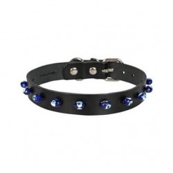 Doggie Nazar Boncuklu Deri Kedi Tasması 1,5x32cm Siyah