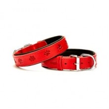 Doggie Patili Deri Boyun Tasması M 3,5x47-55cm Kırmızı
