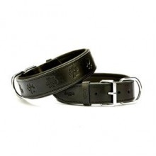 Doggie Patili Deri Boyun Tasması M 3,5x47-55cm Siyah