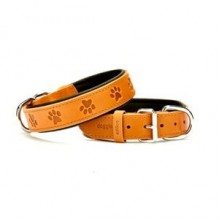Doggie Patili Deri Boyun Tasması M 2,5x37-45cm Karamel
