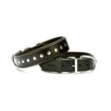 Doggie Rivetli Deri Boyun Tasması M 3,5x47-55cm Siyah