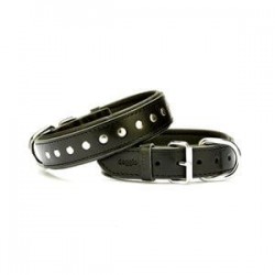 Doggie Rivetli Deri Boyun Tasması M 2x35-40cm Siyah Doggie Rivetli Deri Boyun Tasması M 2x35-40cm Siyah