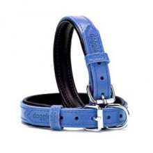 Doggie Yumuşak Deri Boyun Tasması S 2x30-35cm Mavi