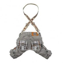 Doggy Dolly Askılı Köpek Pantolonu Gri Small