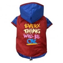 Doggy Dolly Kapşonlu İnce Köpek Yağmurluğu Kırmızı Medium