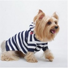 Doggy Dolly Kapşonlu Köpek Kazağı Lacivert-Beyaz Medium