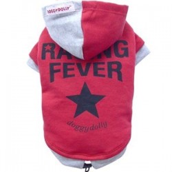 Doggy Dolly Kapşonlu Köpek Sweatshirt Gri-Kırmızı 2XL