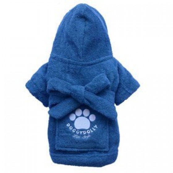 Doggy Dolly Köpek Bornozu Mavi 2XL