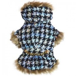 Doggy Dolly Kürklü Kapşonlu Köpek Montu Small