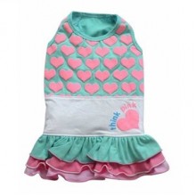 Doggy Dolly Pembe Kalpli Köpek Elbisesi Mavi Medium