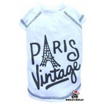 Doggy Dolly Vintage Paris Tshirt Beyaz XS
