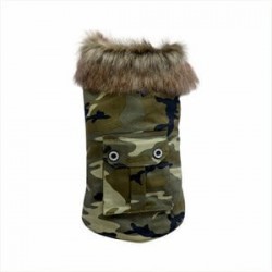Doggy Dolly Yakası Kürklü Kamujlaj Köpek Montu 2XL Doggy Dolly Yakası Kürklü Kamujlaj Köpek Montu 2XL