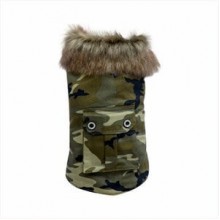 Doggy Dolly Yakası Kürklü Kamujlaj Köpek Montu XL