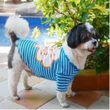 DoggyDolly Çizgili Mavi Köpek Tişörtü 2XL