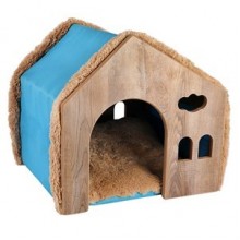 Dubex Ahşap Kedi ve Mini Köpek Evi Açık Mavi