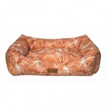 Dubex Makaron Yapraklı Turuncu Kedi ve Küçük Köpek Yatağı Large