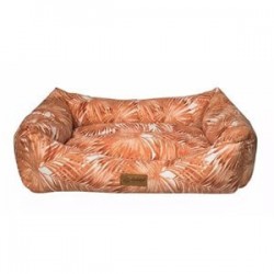 Dubex Makaron Yapraklı Turuncu Kedi ve Küçük Köpek Yatağı Large