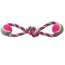 Duvo+ Düğümlü 2 Tenis Toplu Köpek Diş İpi 38 Cm