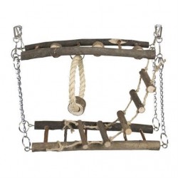 Duvo+ Kemirgenler İçin Doğal Ahşap Asma Köprü 27x17x7cm Duvo+ Kemirgenler İçin Doğal Ahşap Asma Köprü 27x17x7cm