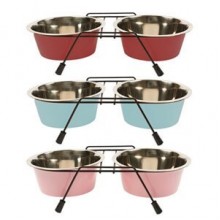 Duvo+ Twin Feeder Mama Ve Su Kabı 2xØ21cm Duvo+ Twin Feeder Mama Ve Su Kabı 2xØ21cm
