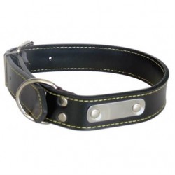 Eastland Deri Metal Plakalı Köpek Tasması 3x55 cm Siyah