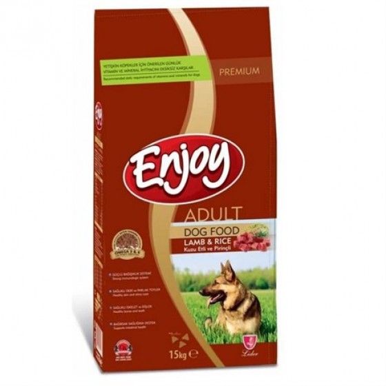 Enjoy Kuzu Etli ve Pirinçli Yetişkin Köpek Maması 15 Kg