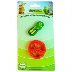 EuroGold Lifli Meyve Ahşap Sebze Kemirgen Oyuncağı