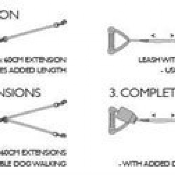 EzyDog Extension Köpek Gezdirme Tasması Uzatması 100 Cm Siyah