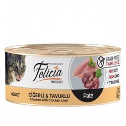 Felicia Tahılsız Ciğerli Tavuklu Kedi Konservesi 85 gr Felicia Tahılsız Ciğerli Tavuklu Kedi Konservesi 85 gr