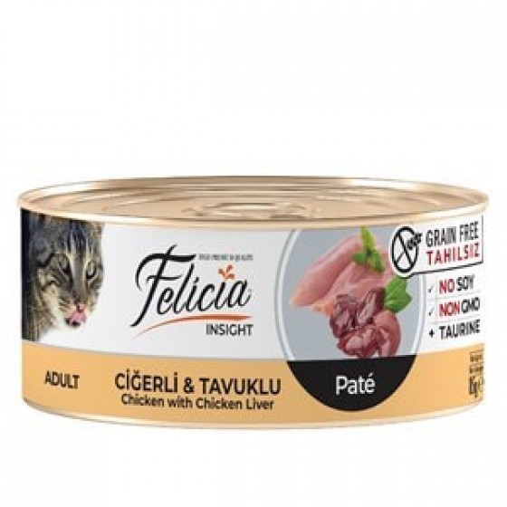 Felicia Tahılsız Ciğerli Tavuklu Kedi Konservesi 85 gr