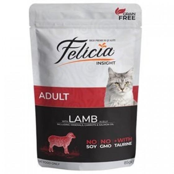 Felicia Tahılsız Kuzulu Yetişkin Pouch Kedi Konservesi 85 gr