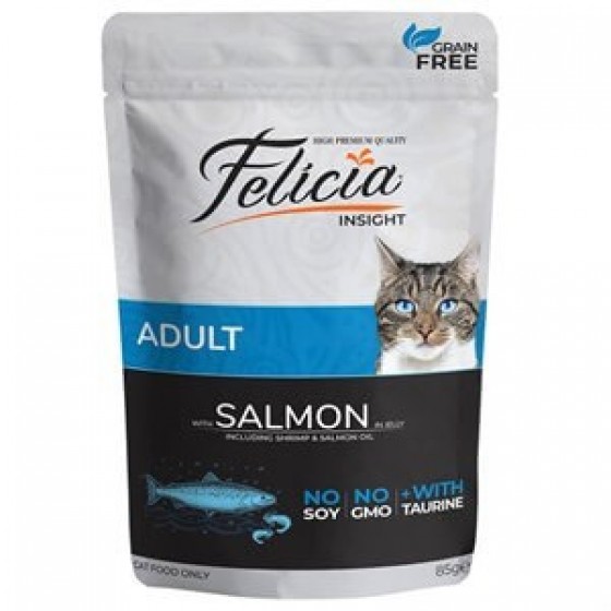 Felicia Tahılsız Somonlu Yetişkin Pouch Kedi Konservesi 85 gr