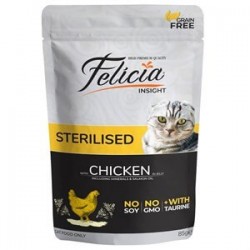 Felicia Tahılsız Tavuklu Kısırlaştırılmış Pouch Kedi Konservesi 85 gr Felicia Tahılsız Tavuklu Kısırlaştırılmış Pouch Kedi Konservesi 85 gr