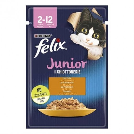 Felix Junior Yavru Tavuk Etli Kedi Yaş Mama 85 Gr