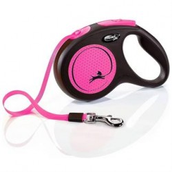 Flexi Neon Pembe Otomatik Şerit Tasma Medium 5 Mt 25 kg Flexi Neon Pembe Otomatik Şerit Tasma Medium 5 Mt 25 kg