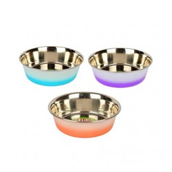 Flip Kaymaz Tabanlı Çift Renkli Çelik Mama Kabı 20 cm