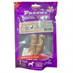 Freshy Dental Chews Duck Wrap Stick Ördek Sarılı Jumbo Çubuk Köpek Ödülü 100 gr 2 Adet 18 Cm Freshy Dental Chews Duck Wrap Stick Ördek Sarılı Jumbo Çubuk Köpek Ödülü 100 gr 2 Adet 18 Cm