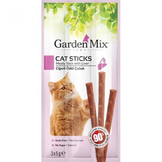 Garden Mix Ciğerli Stick Kedi Ödülü 3x5 gr