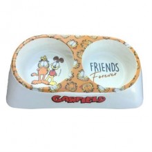 Garfield İkili Melamin Kedi Mama ve Su Kabı 2 x 10 cm Turuncu