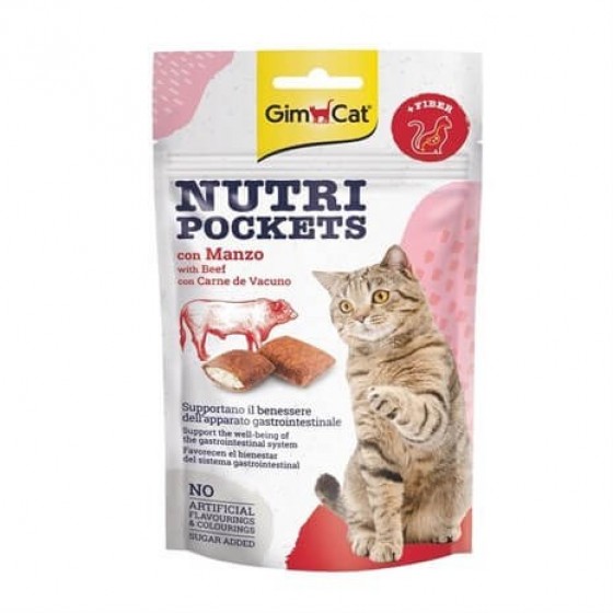 Gimcat Nutripockets Kedi Ödülü Biftekli Malt 60Gr