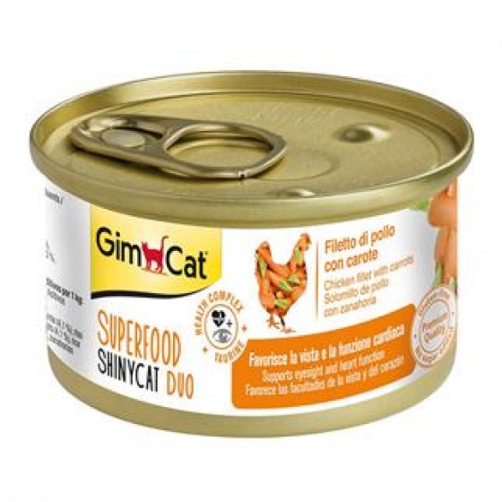 GimCat Shinycat Tavuklu Havuçlu Fileto Kedi Maması 70gr