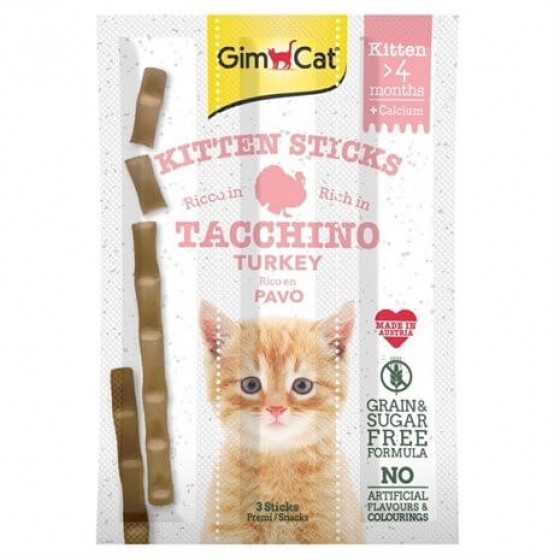 GimCat Sticks Kitten Hindili Yavru Kedi Ödül Çubukları 3x3 Gr