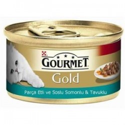 Proplan Gourmet Gold Parça Etli Soslu Somonlu Tavuklu Kedi Konservesi Proplan Gourmet Gold Parça Etli Soslu Somonlu Tavuklu Kedi Konservesi