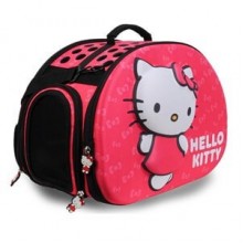 Hello Kitty Eva Kabartmalı Pembe Kedi Taşıma Çantası