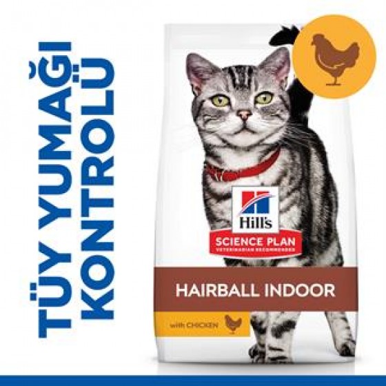 Hills Feline Hairball & İndoor Yetişkin Kuru Kedi Maması 1,5 Kg