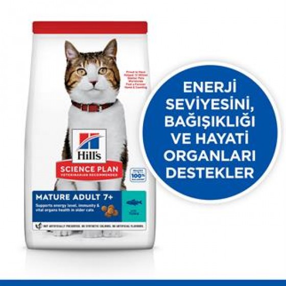 Hills Feline Mature +7 Yaşlı Tuna Balıklı Kedi Kuru Maması 1.5 Kg