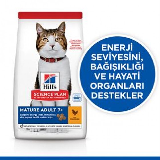 Hills Feline Mature Adult +7 Tavuklu Yaşlı Kuru Kedi Maması 1.5 Kg